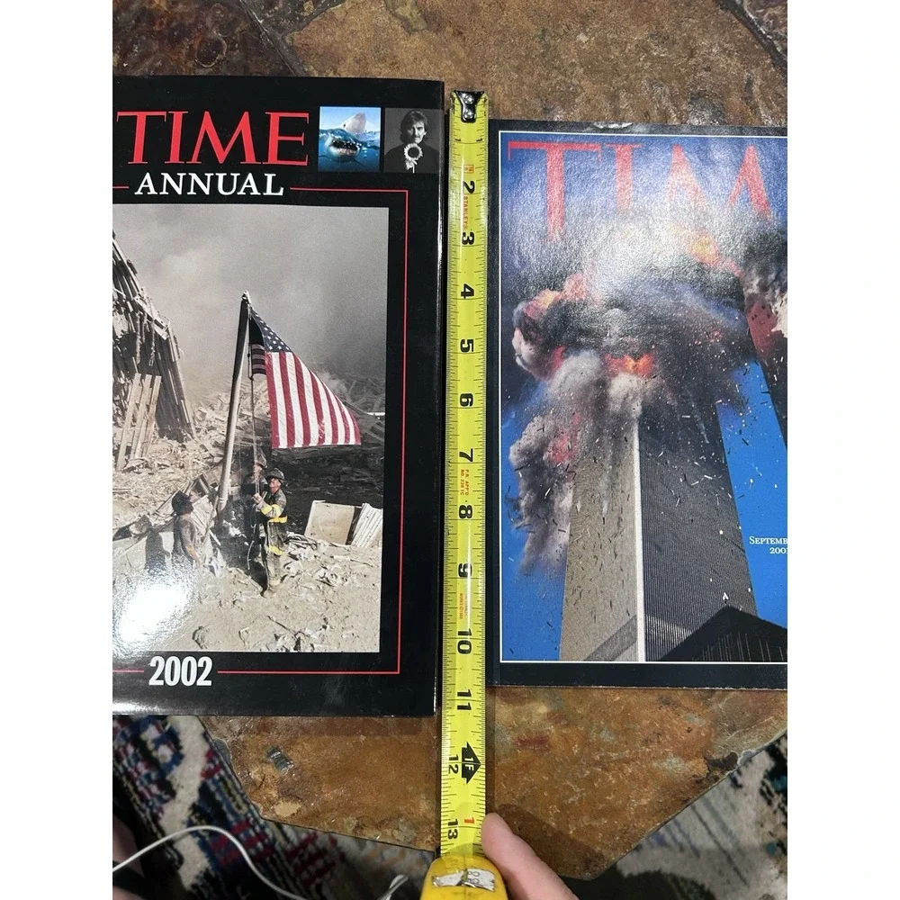 Vintage Time Magazine 9/11 Lot Of 2 -Time Annual 2002 Hardcover + Time Magazine